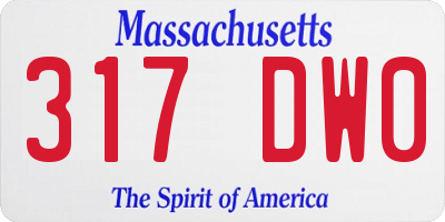 MA license plate 317DW0