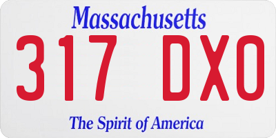 MA license plate 317DX0