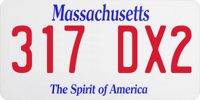 MA license plate 317DX2