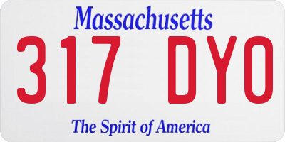 MA license plate 317DY0