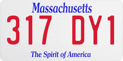 MA license plate 317DY1
