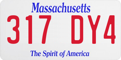 MA license plate 317DY4