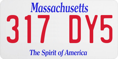 MA license plate 317DY5