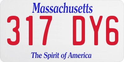 MA license plate 317DY6