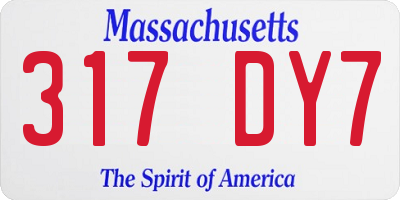 MA license plate 317DY7