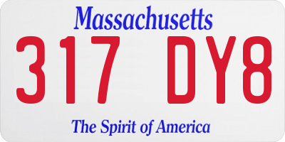 MA license plate 317DY8