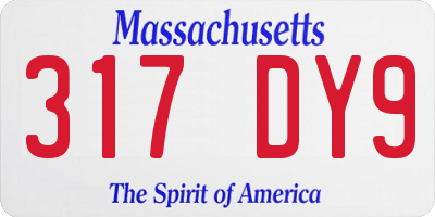 MA license plate 317DY9