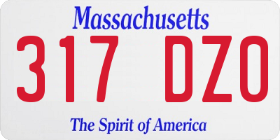 MA license plate 317DZ0