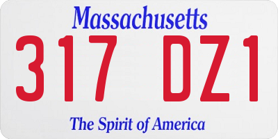 MA license plate 317DZ1