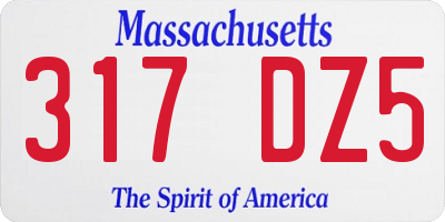 MA license plate 317DZ5