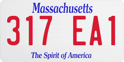 MA license plate 317EA1