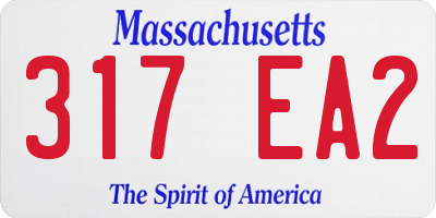 MA license plate 317EA2