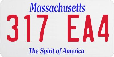MA license plate 317EA4