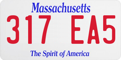 MA license plate 317EA5