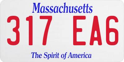 MA license plate 317EA6