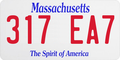 MA license plate 317EA7