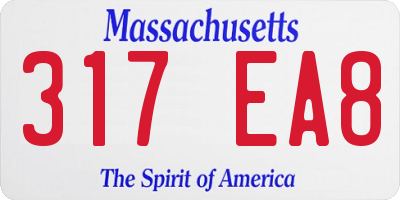 MA license plate 317EA8