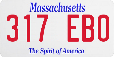 MA license plate 317EB0