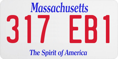 MA license plate 317EB1