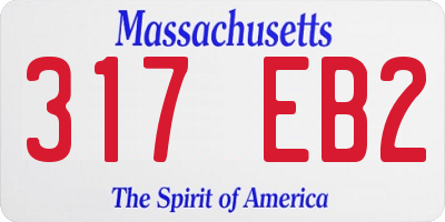 MA license plate 317EB2