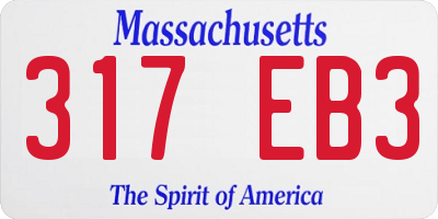 MA license plate 317EB3
