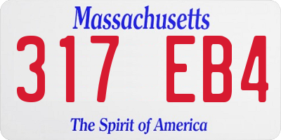 MA license plate 317EB4