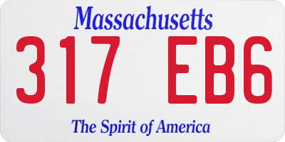 MA license plate 317EB6