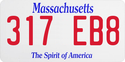 MA license plate 317EB8