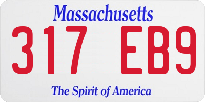 MA license plate 317EB9