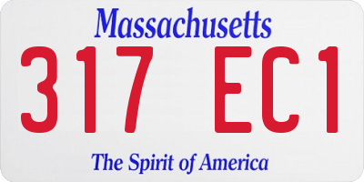 MA license plate 317EC1