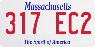 MA license plate 317EC2