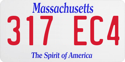 MA license plate 317EC4
