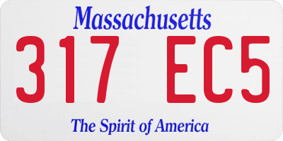 MA license plate 317EC5