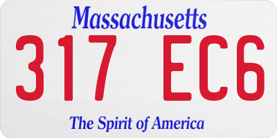 MA license plate 317EC6