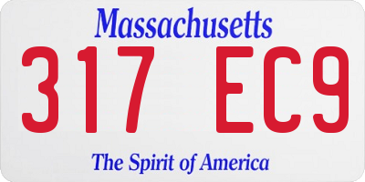 MA license plate 317EC9