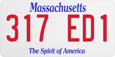 MA license plate 317ED1
