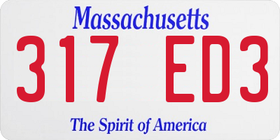 MA license plate 317ED3