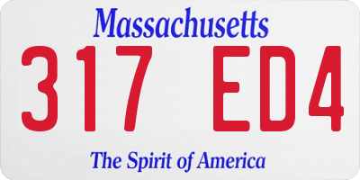 MA license plate 317ED4