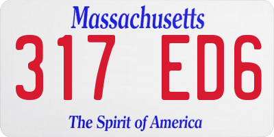 MA license plate 317ED6