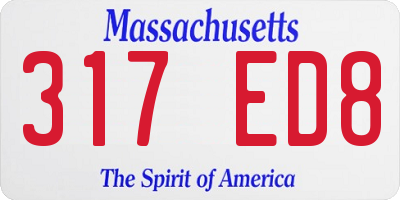 MA license plate 317ED8