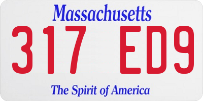MA license plate 317ED9