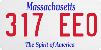 MA license plate 317EE0