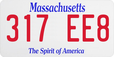 MA license plate 317EE8