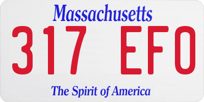 MA license plate 317EF0