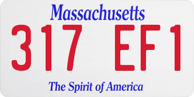 MA license plate 317EF1