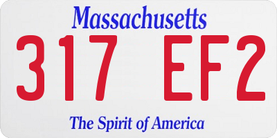 MA license plate 317EF2