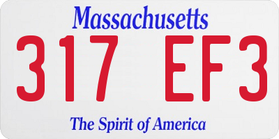 MA license plate 317EF3