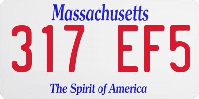 MA license plate 317EF5