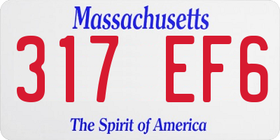 MA license plate 317EF6