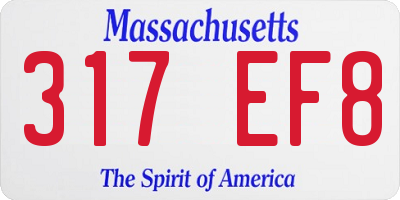 MA license plate 317EF8